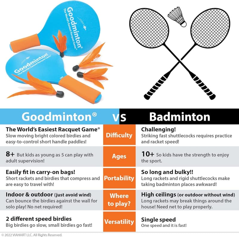 Goodminton Indoor/Outdoor Paddle Game Set for All Ages