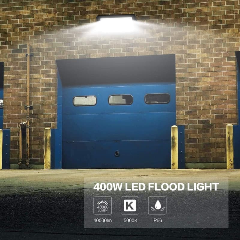 400W LED Flood Lights - 40000lm, IP66 Waterproof, Outdoor Use