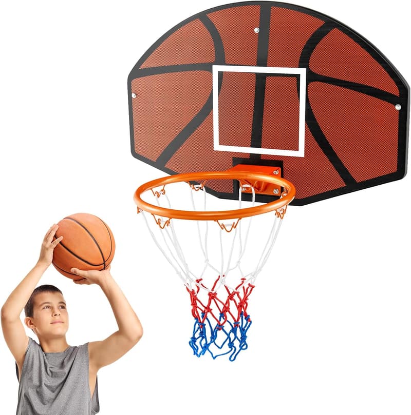 Indoor/Outdoor Wall-Mounted Basketball Hoop with Shatter-Proof Backboard