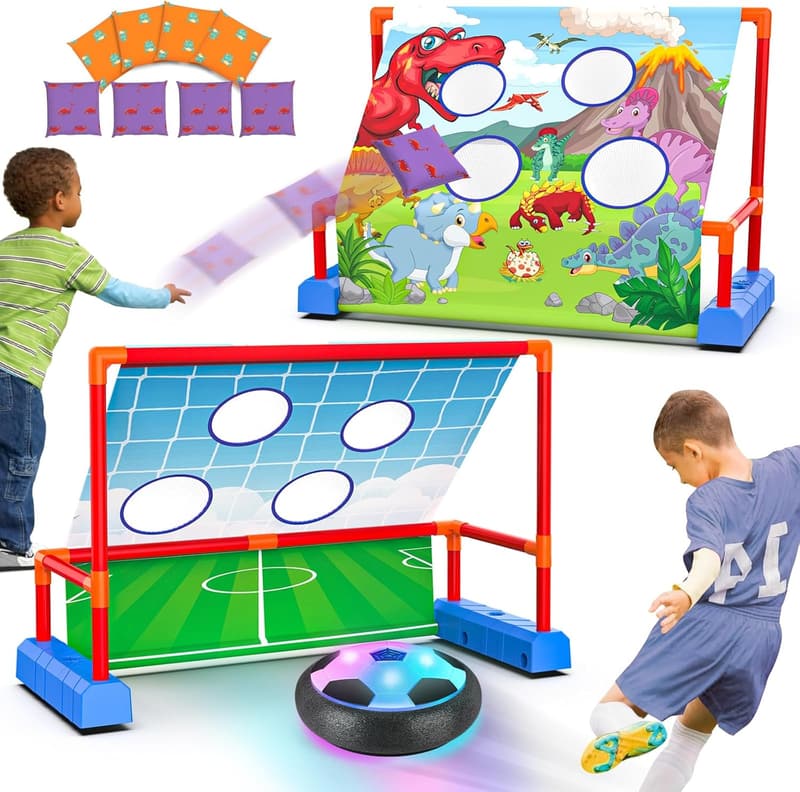 Light Up Hover Soccer Ball & Bean Bag Toss Game for Kids