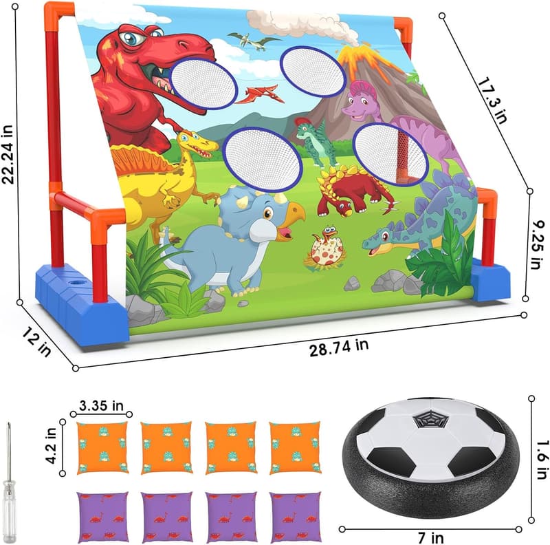 Light Up Hover Soccer Ball & Bean Bag Toss Game for Kids