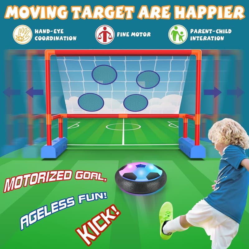 Light Up Hover Soccer Ball & Bean Bag Toss Game for Kids