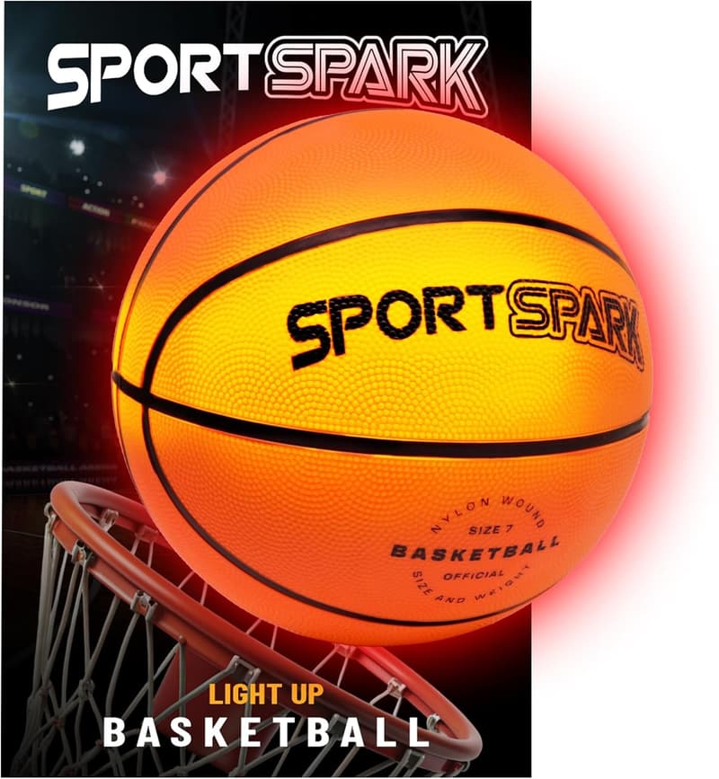 Glow-in-the-Dark Basketball - Outdoor Sports Gift for Ages 8-15