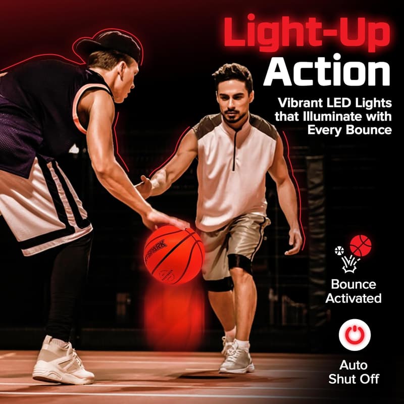 Glow-in-the-Dark Basketball - Outdoor Sports Gift for Ages 8-15