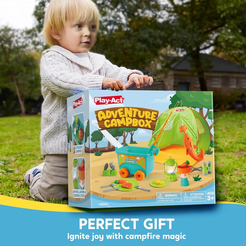 Kids Camping Adventure Playset with Tent & Wagon, Ages 3-6