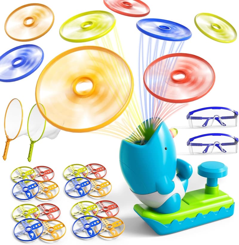 Outdoor Flying Disc Launcher for Kids Ages 3-8