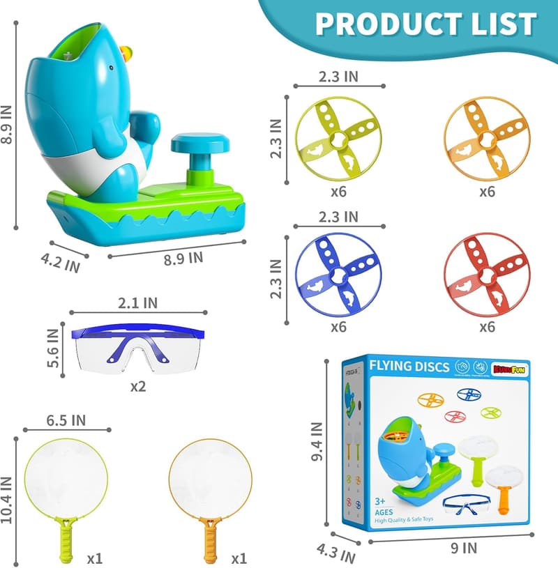 Outdoor Flying Disc Launcher for Kids Ages 3-8