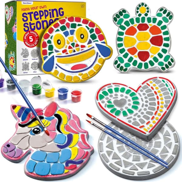 Outdoor Unicorn Stepping Stones Painting Kit for Kids Ages 6-12