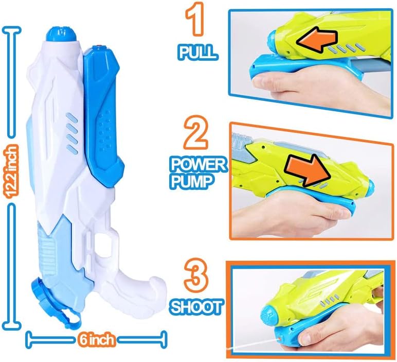 Summer Water Guns – 4 Pack Powerful Soaker Blasters for Kids & Adults