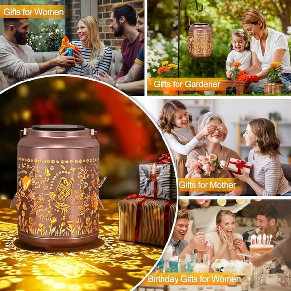 Hummingbird Solar Lantern for Women - Outdoor Garden Decor