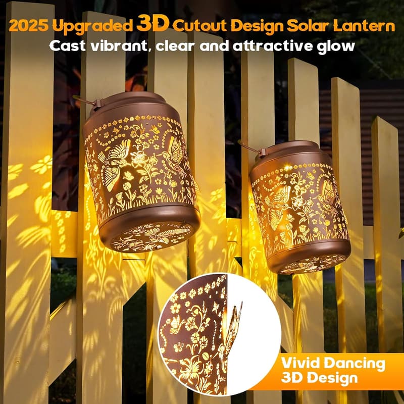 Hummingbird Solar Lantern for Women - Outdoor Garden Decor