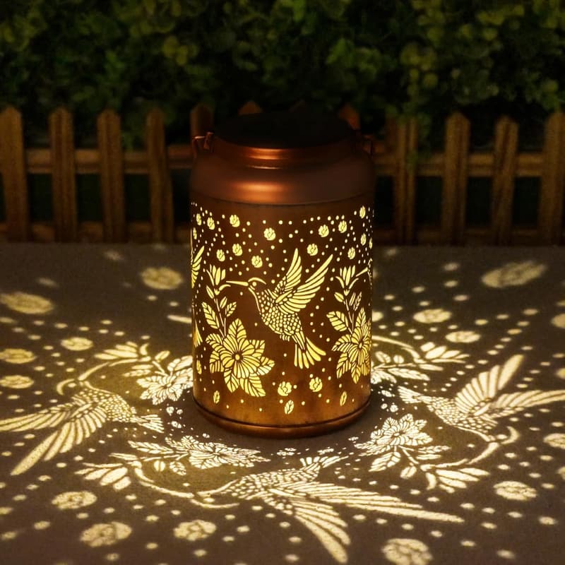 Hummingbird Solar Lantern - Waterproof Outdoor Garden Decor