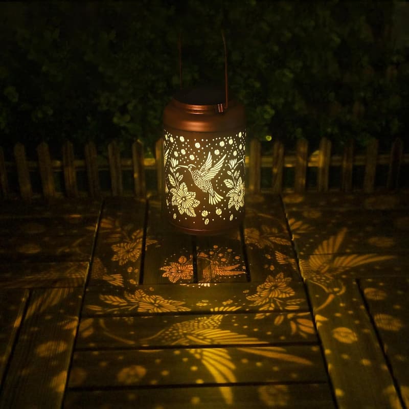 Hummingbird Solar Lantern - Waterproof Outdoor Garden Decor
