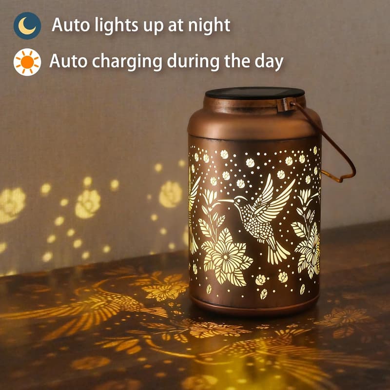 Hummingbird Solar Lantern - Waterproof Outdoor Garden Decor