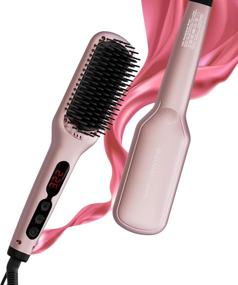 Ceramic Ionic Hair Straightener Brush with Fast Heating