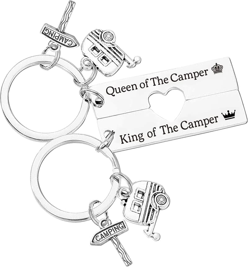 Camping Themed Keychain Set - Cute RV Accessories for Couples
