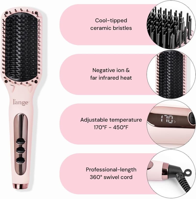 L'ANGE HAIR Le Vite Heated Straightening Brush for Smooth Hair