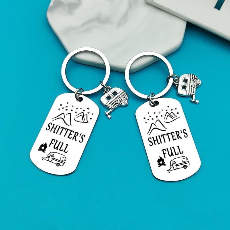 Camper Keychain Set - Happy Camper Gifts for Adventurers