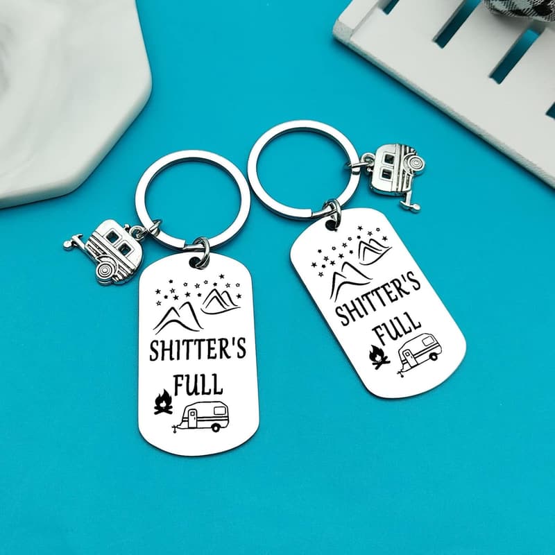 Camper Keychain Set - Happy Camper Gifts for Adventurers