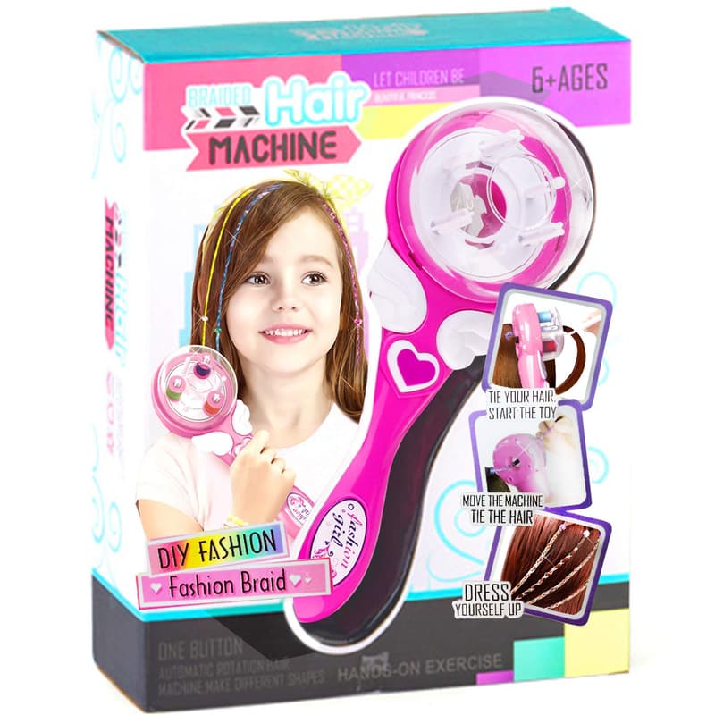 Pink Electric Ceramic Hair Braider for Girls' Hairstyles