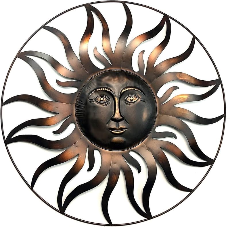 Large Sun Metal Wall Art Sculpture for Home & Garden Decor