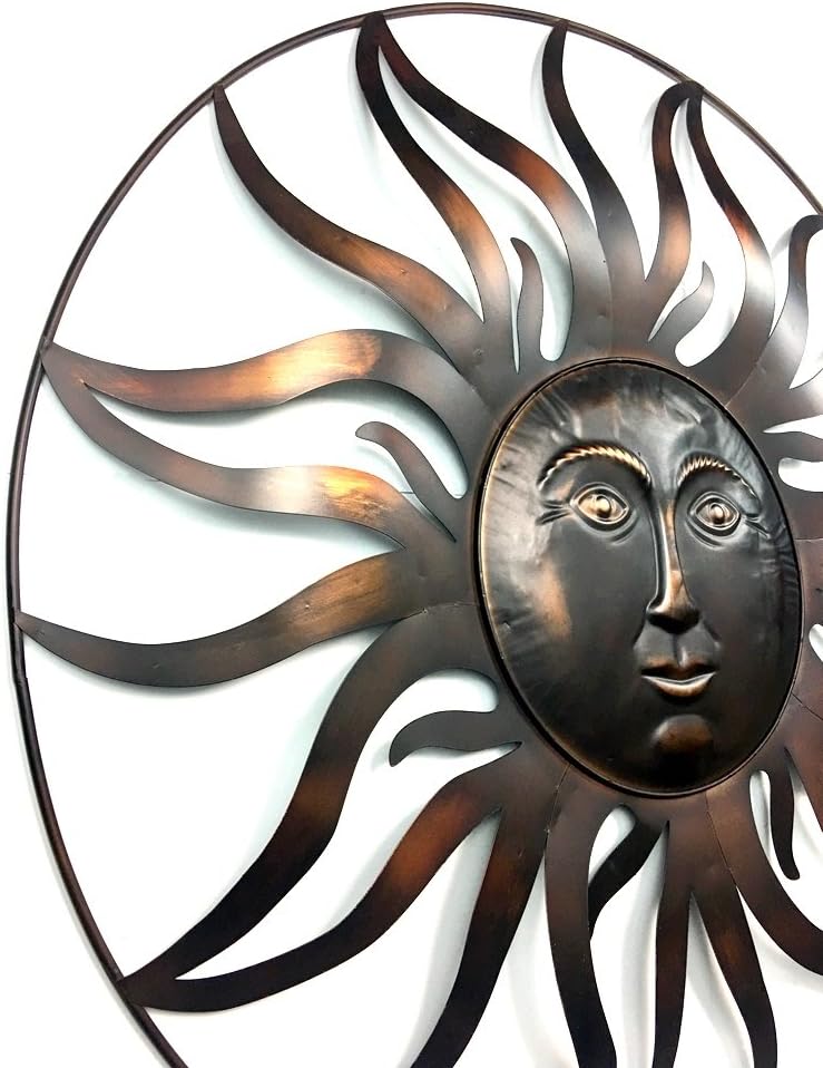 Large Sun Metal Wall Art Sculpture for Home & Garden Decor