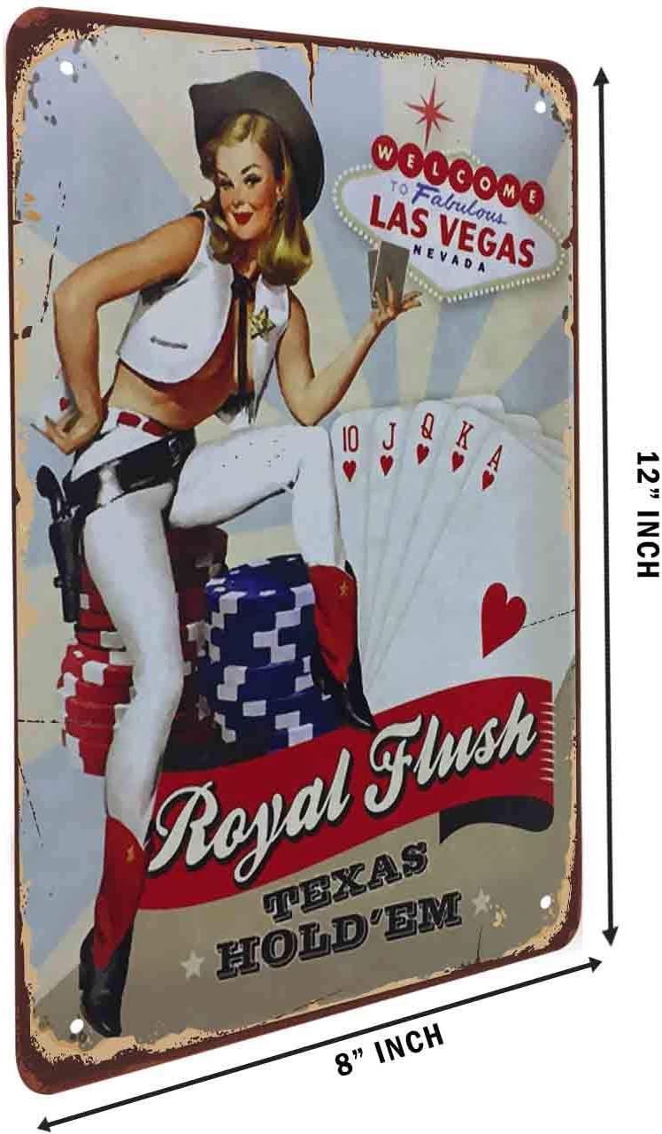 Vintage Las Vegas Pin Up Girls Tin Sign Wall Art 8x12 Inch