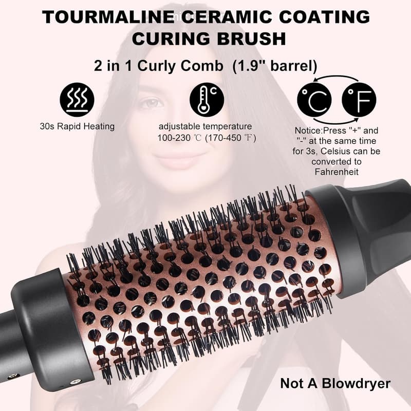 6-in-1 Hair Curling Iron Set with Ceramic Barrels for Women