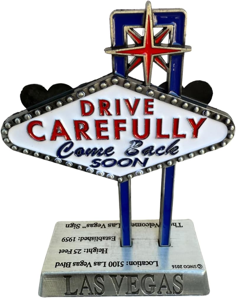 Las Vegas Souvenir Sign – 5” Matte Metal Desktop Decor