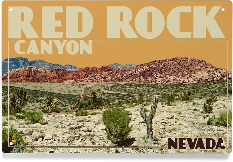 Las Vegas Red Rock Canyon 6x9 Inch Metal Sign