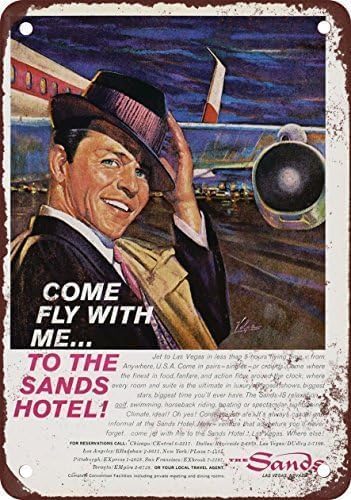 Vintage 1961 Frank Sinatra Metal Sign for Home Bar Decor - 8x12 Inches