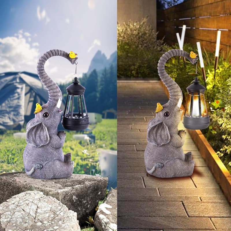 Lucky Elephant Solar Garden Light - Unique Gift for Mom