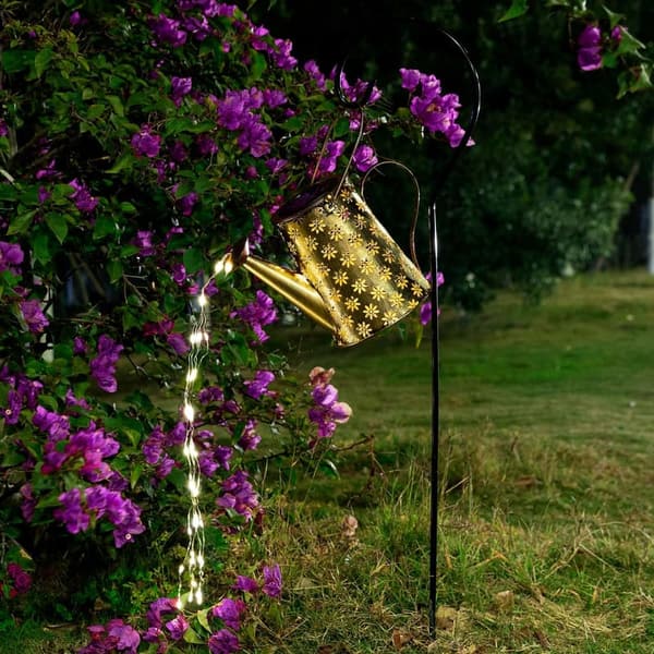 Outdoor Waterproof Solar Hanging Watering Can Lights for Mom