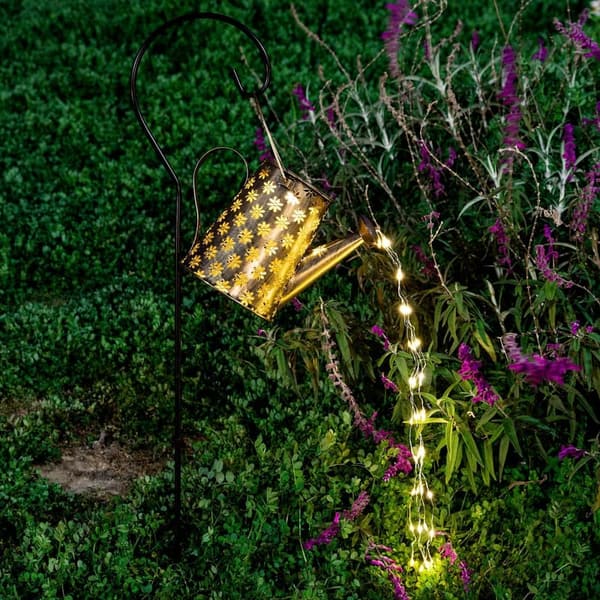Outdoor Waterproof Solar Hanging Watering Can Lights for Mom