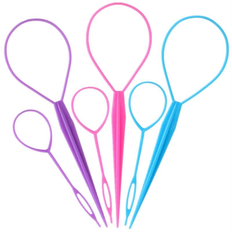 Hair Styling Tool Set for Women and Girls - 6pcs Topsy Tail & Loops