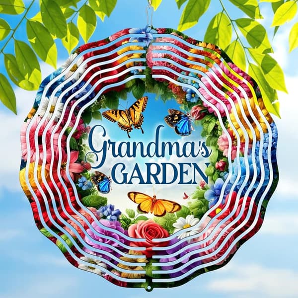 Grandma's Garden 3D Stainless Steel Wind Spinner - Birthday Gift