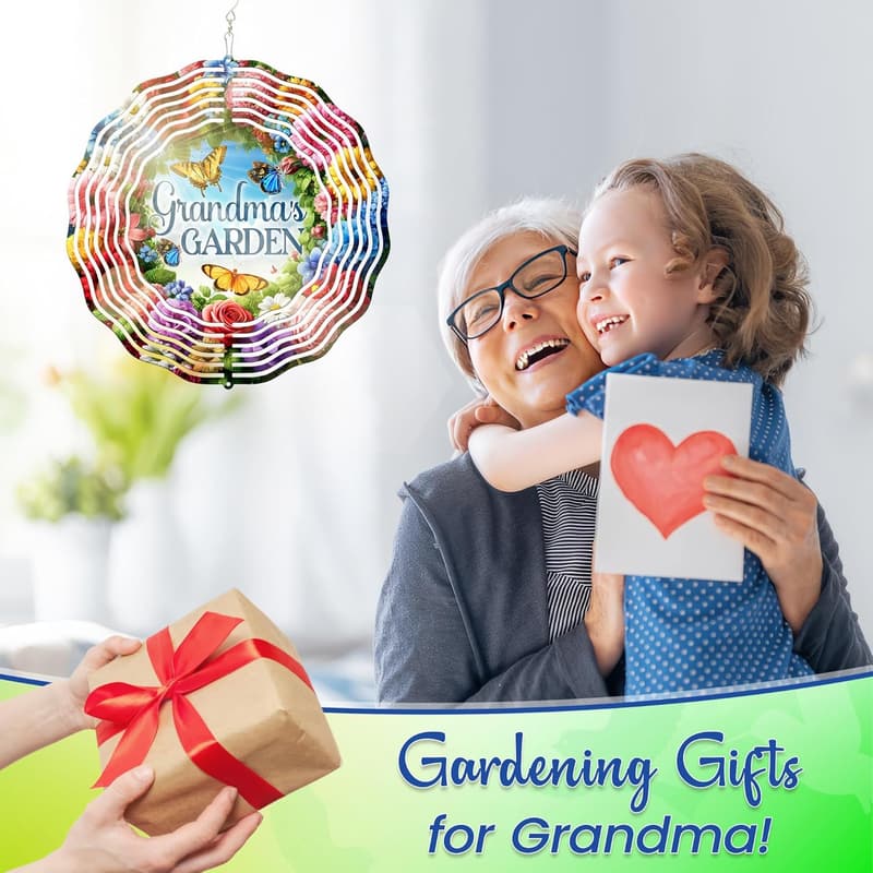 Grandma's Garden 3D Stainless Steel Wind Spinner - Birthday Gift