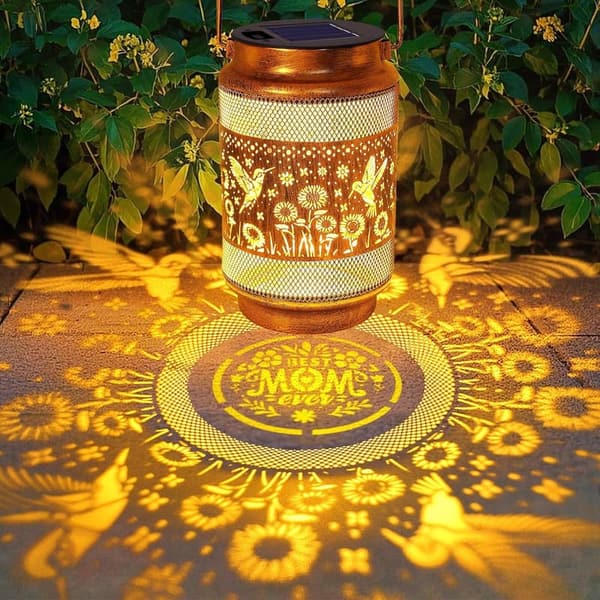 Mother's Day Solar Lanterns - Metal Hummingbird Lights for Outdoors