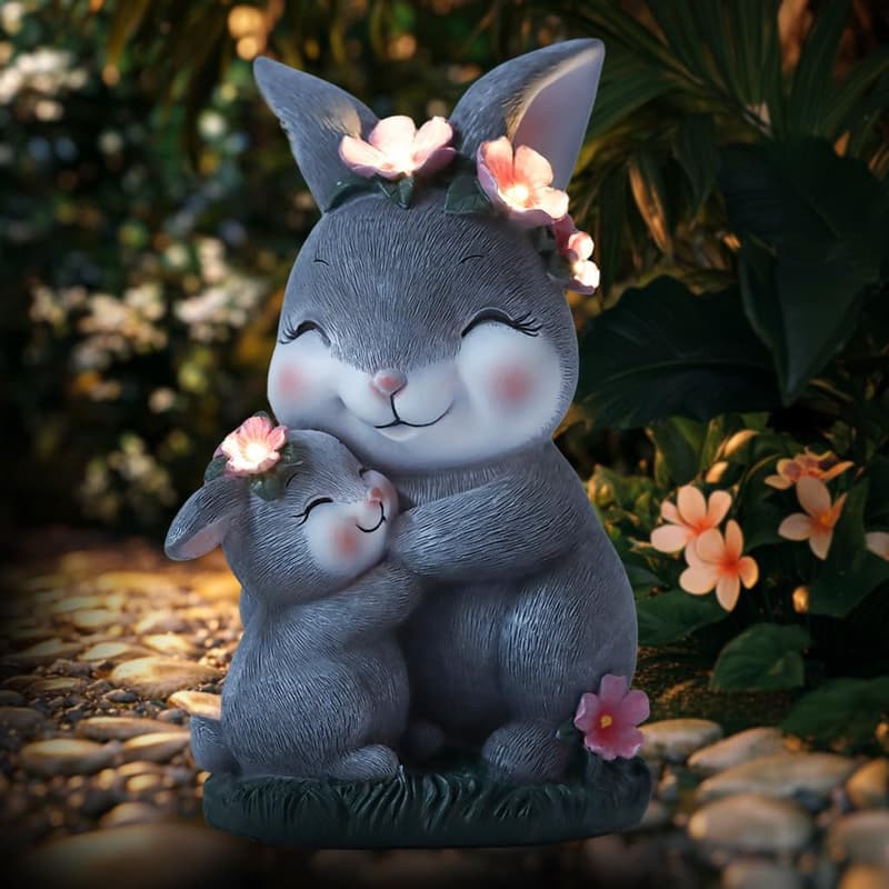 Outdoor Rabbit Solar Garden Decor - Gift for Mom