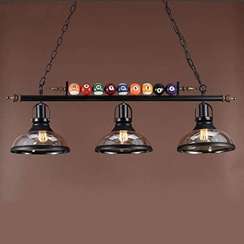 Billiard Pendant Lamp with 3 Glass Shades for Game Rooms