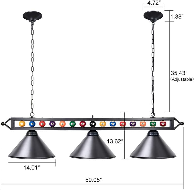 Modern 3-Light Billiard Pendant Light for Game Room
