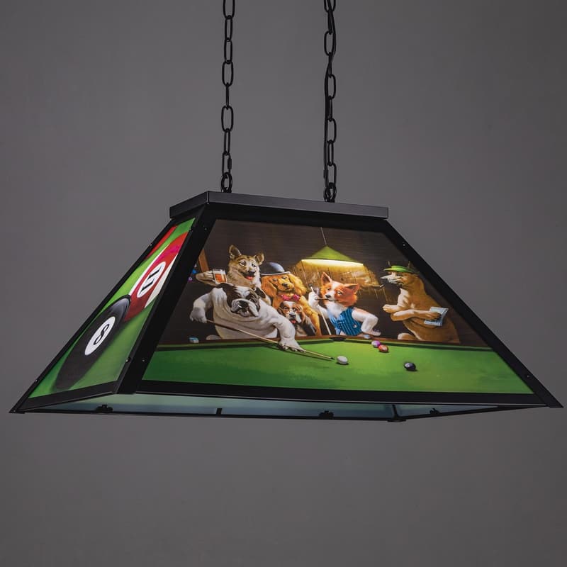 Dogs Playing Billiards Pendant Light for Game Room