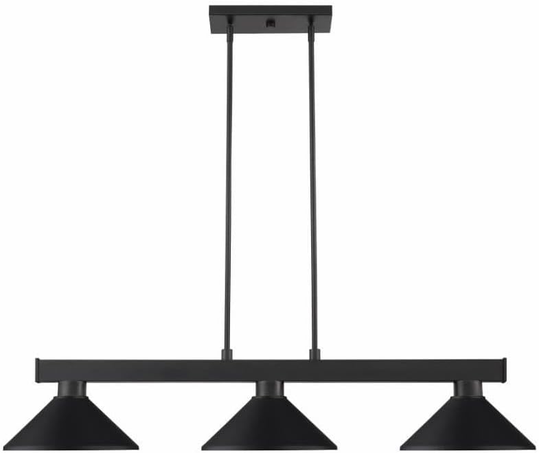 Black Billiard Light with 3 Lights - Z-Lite 152MB-MMB