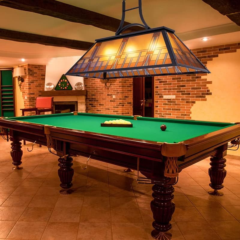 Vintage 3-Light Tiffany-Style Pool Table Pendant Light