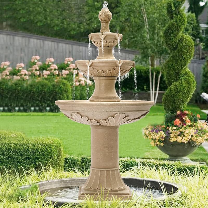 Italian Outdoor Resin Fountain - 48.4'' Cascading Water Feature