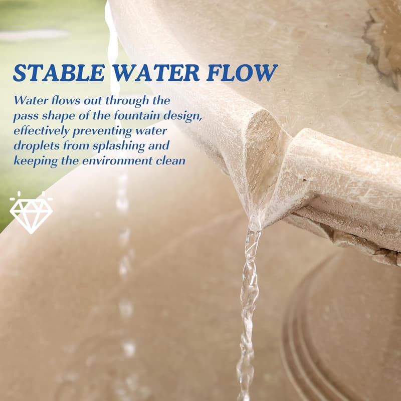Italian Outdoor Resin Fountain - 48.4'' Cascading Water Feature