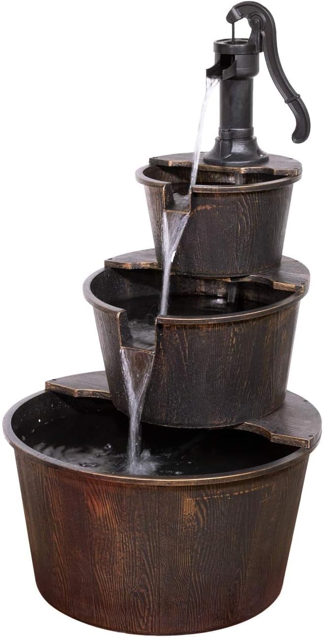 Rustic Outdoor Tiered Water Fountain - 40
