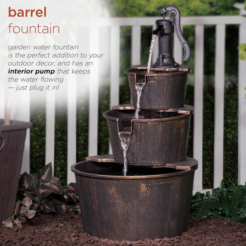 Rustic Outdoor Tiered Water Fountain - 40