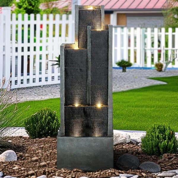 Modern 4-Tier LED Water Fountain for Garden & Patio Decor
