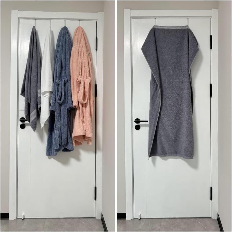 Heavy-Duty Over Door Hooks - 4 Pack with White Rubber Coating